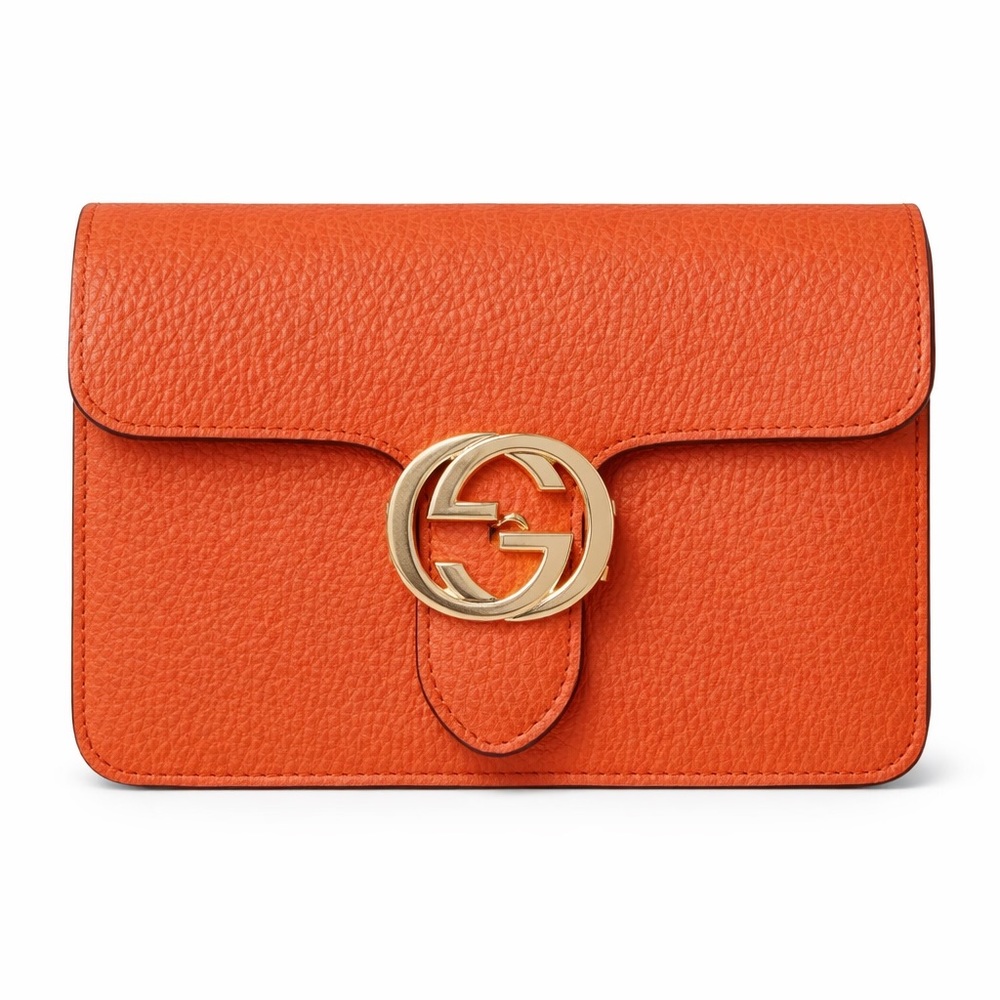Sold‼️Gucci Orange Leather Marmont Crossbody bag.